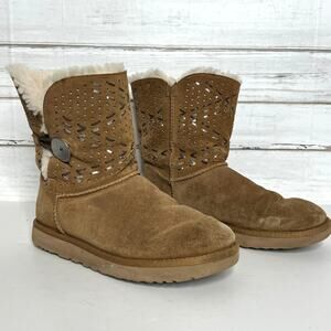 Ugg Bailey Button Tehuano Chestnut Brown Boots Shoe Size 9